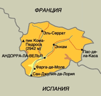 Карта Андорры