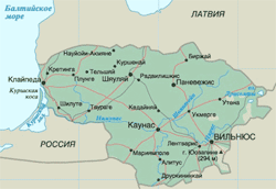 карта Литвы