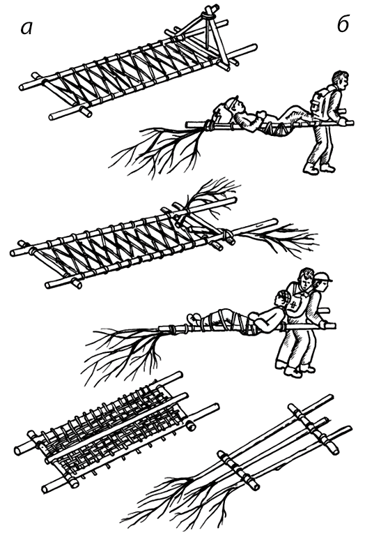 Носилки, волокуши из шестов
