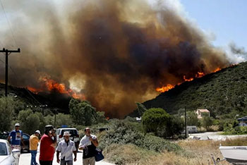 Греция. Пожары на Пелопоннесе
